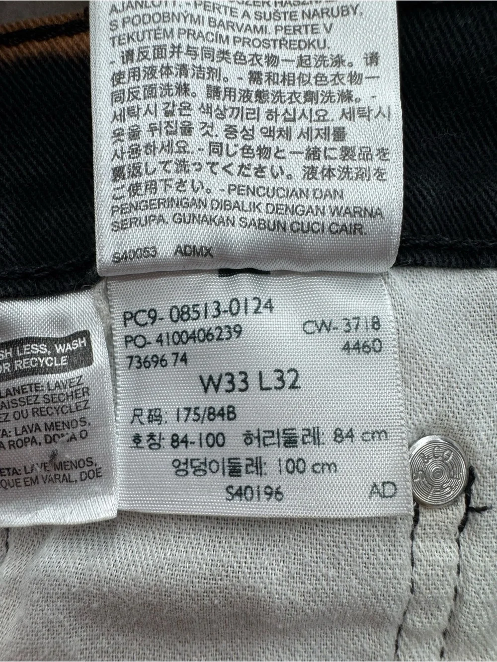 Levi's 513 Mens 33 Shorts Black Tie Dye Denim Cutoff